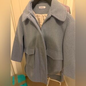 Cozy Baby Blue Woolen Coat (Size M) - As Good As New